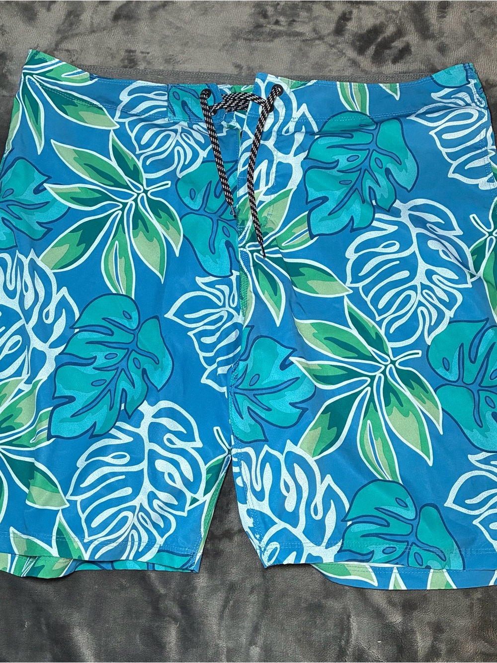 Hurley Board Shorts Mens 38 Blue Tropical Swim Trunks Quick Dry Beach
